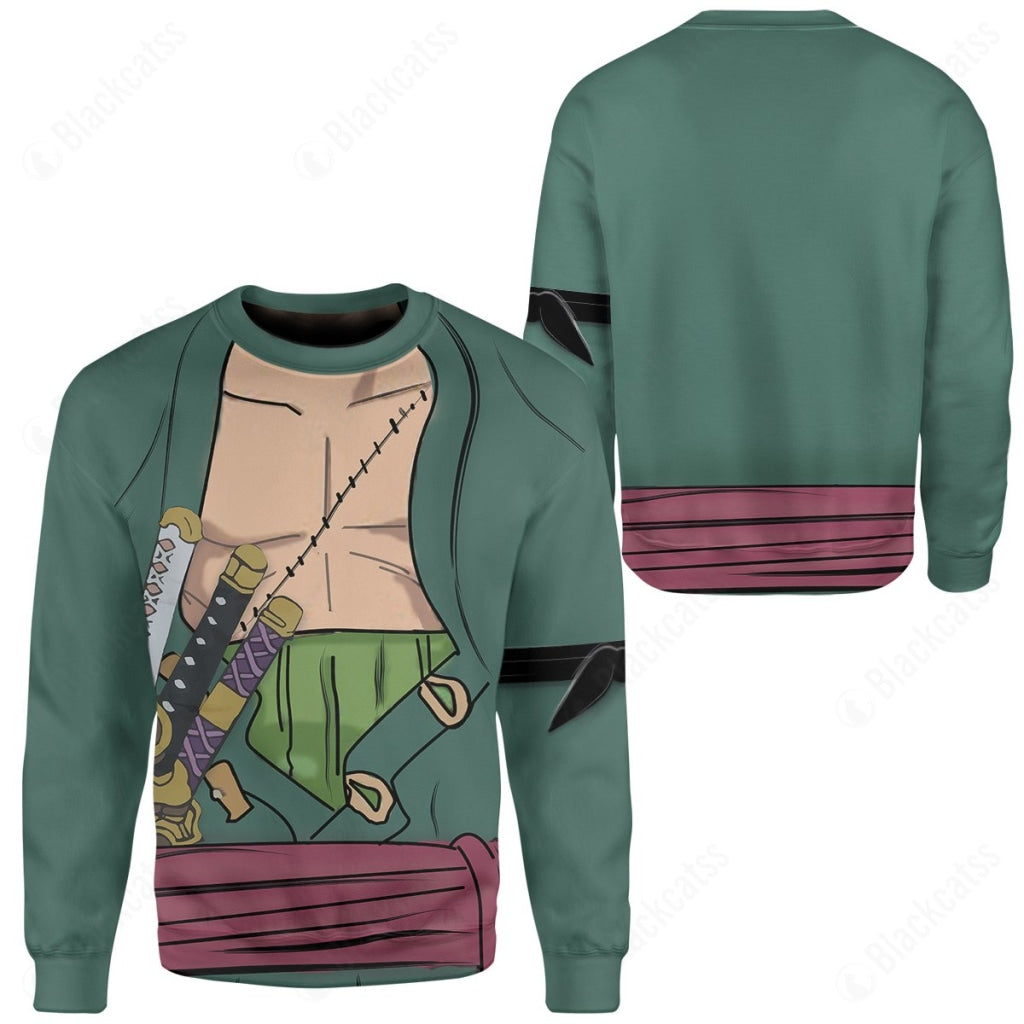 Anime One Piece Roronoa Zoro Custom Sweatshirt – Blackcatss