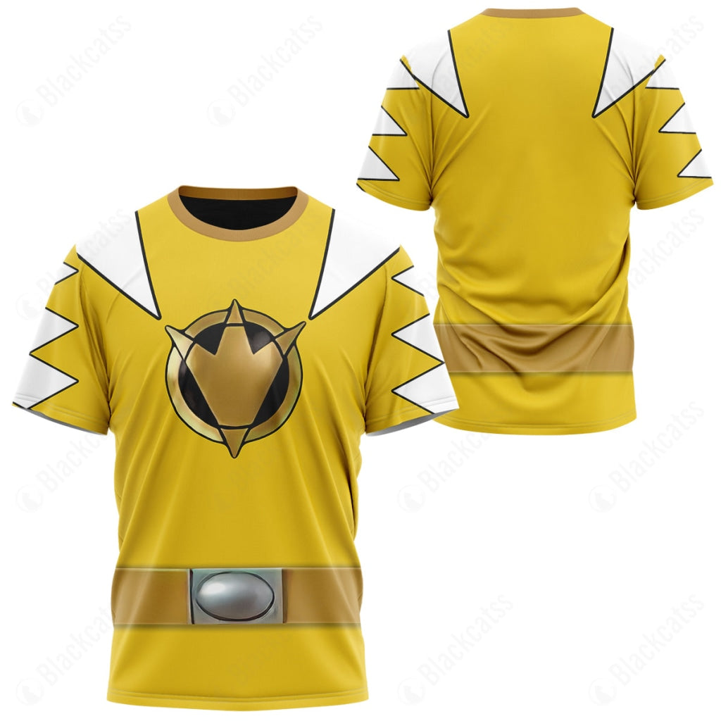 Personalized Sabertooths Yellow Power Rangers Baseball Jersey