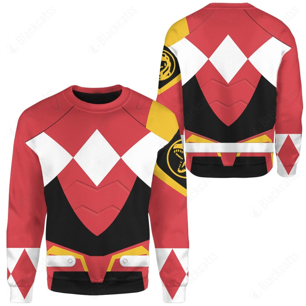 Personalized Tyrannosauruses Red Power Rangers Baseball Jersey