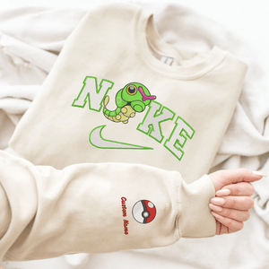 Embroidered PKM Caterpie Custom Hoodie T-Shirt Sweatshirt