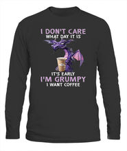 Load image into Gallery viewer, Coffee Graphic Apparel I Am Grumpy Unisex Long Sleeve / Black S Bt137204
