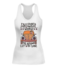 Load image into Gallery viewer, Hippie Graphic Apparel Freedom Women’s Tank - Racerback / White S Bt127205
