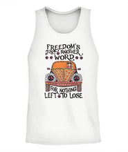 Load image into Gallery viewer, Hippie Graphic Apparel Freedom Tank Top - Unisex / White S Bt127205
