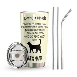 Cat Personalized Tumbler Dear Mom Bt77208