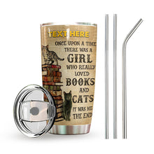 Load image into Gallery viewer, Cat Personalized Tumbler Reading Books Bt77209
