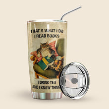 Load image into Gallery viewer, Cat Personalized Tumbler Reading Books Bt77209
