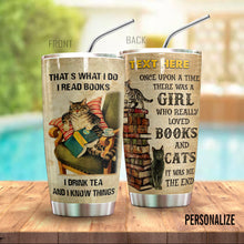 Load image into Gallery viewer, Cat Personalized Tumbler Reading Books Bt77209
