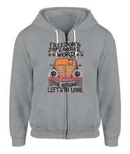 Load image into Gallery viewer, Hippie Graphic Apparel Freedom Unisex Zip Hoodie / Sport Grey S Bt127205
