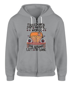 Hippie Graphic Apparel Freedom Unisex Zip Hoodie / Sport Grey S Bt127205