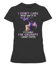 Load image into Gallery viewer, Coffee Graphic Apparel I Am Grumpy Women’s Tee Shirt / Black S Bt137204
