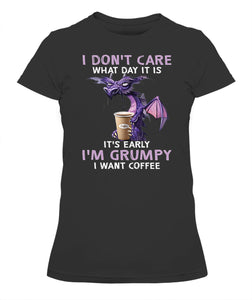 Coffee Graphic Apparel I Am Grumpy Women’s Tee Shirt / Black S Bt137204