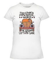 Load image into Gallery viewer, Hippie Graphic Apparel Freedom Women’s Tee Shirt / White S Bt127205
