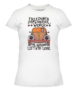 Hippie Graphic Apparel Freedom Women’s Tee Shirt / White S Bt127205