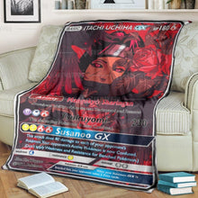 Load image into Gallery viewer, Anime Naruto Shippuden Itachi Uchiha X Pkm Card Custom Soft Blanket / S/(43X55)
