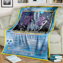 Load image into Gallery viewer, Anime Pkm Suicune Holo 1St Edition Custom Soft Blanket
