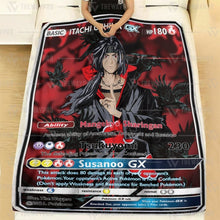 Load image into Gallery viewer, Anime Naruto Shippuden Itachi Uchiha X Pkm Card Custom Soft Blanket
