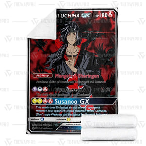 Anime Naruto Shippuden Itachi Uchiha X Pkm Card Custom Soft Blanket