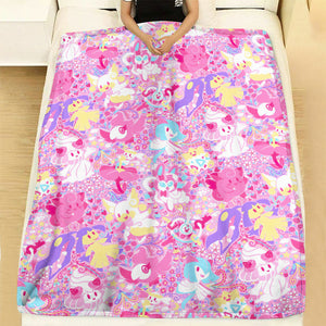 Anime Pkm Fairy Seamless Pattern Custom Soft Blanket Bo07032235