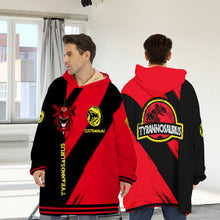 Load image into Gallery viewer, Power Ranger Mighty Morphin Tyrannosaurus Custom Name Blanket Hoodie
