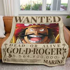 Gol D Roger Wanted Custom Soft Blanket