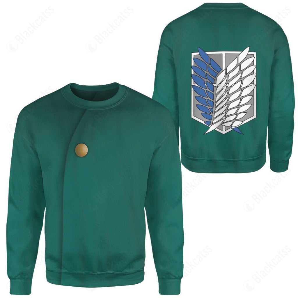 Anime Attack On Titan Anime Attack On Titan The Survey Corps Custom Sweatshirt