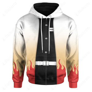 Anime Demon Slayer Kimetsu no Yaiba Flame Hashira Kyojuro Rengoku Custom Hoodie