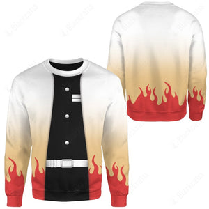 Anime Demon Slayer Kimetsu no Yaiba Flame Hashira Kyojuro Rengoku Custom Sweatshirt