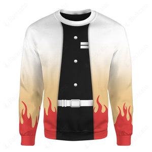 Anime Demon Slayer Kimetsu no Yaiba Flame Hashira Kyojuro Rengoku Custom Sweatshirt