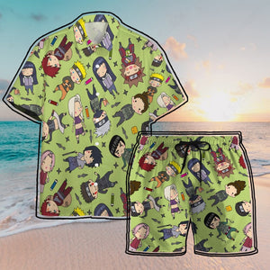 Anime Naruto Chibi Characters Beach Shorts