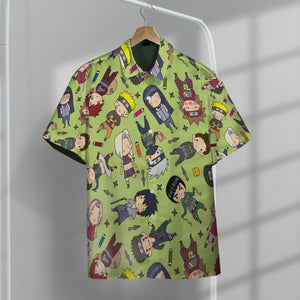 Anime Naruto Chibi Characters Button Shirts