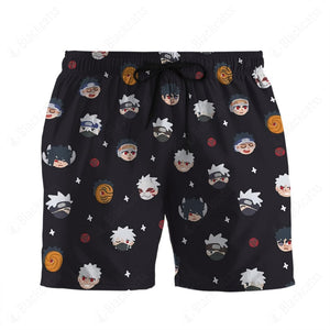 Anime Naruto Chibi Head Beach Shorts