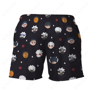 Anime Naruto Chibi Head Beach Shorts