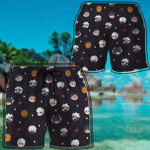 Anime Naruto Chibi Head Beach Shorts