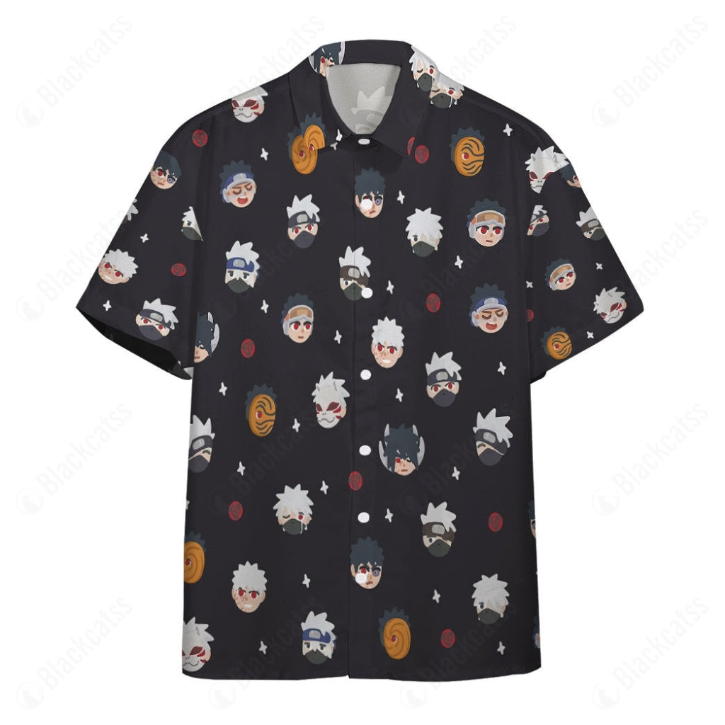 Anime Naruto Chibi Head Button Shirts