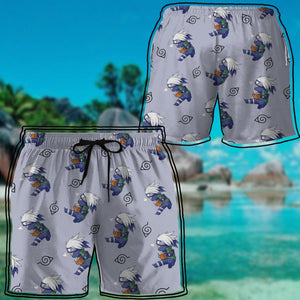 Anime Naruto Kakashi Beach Shorts