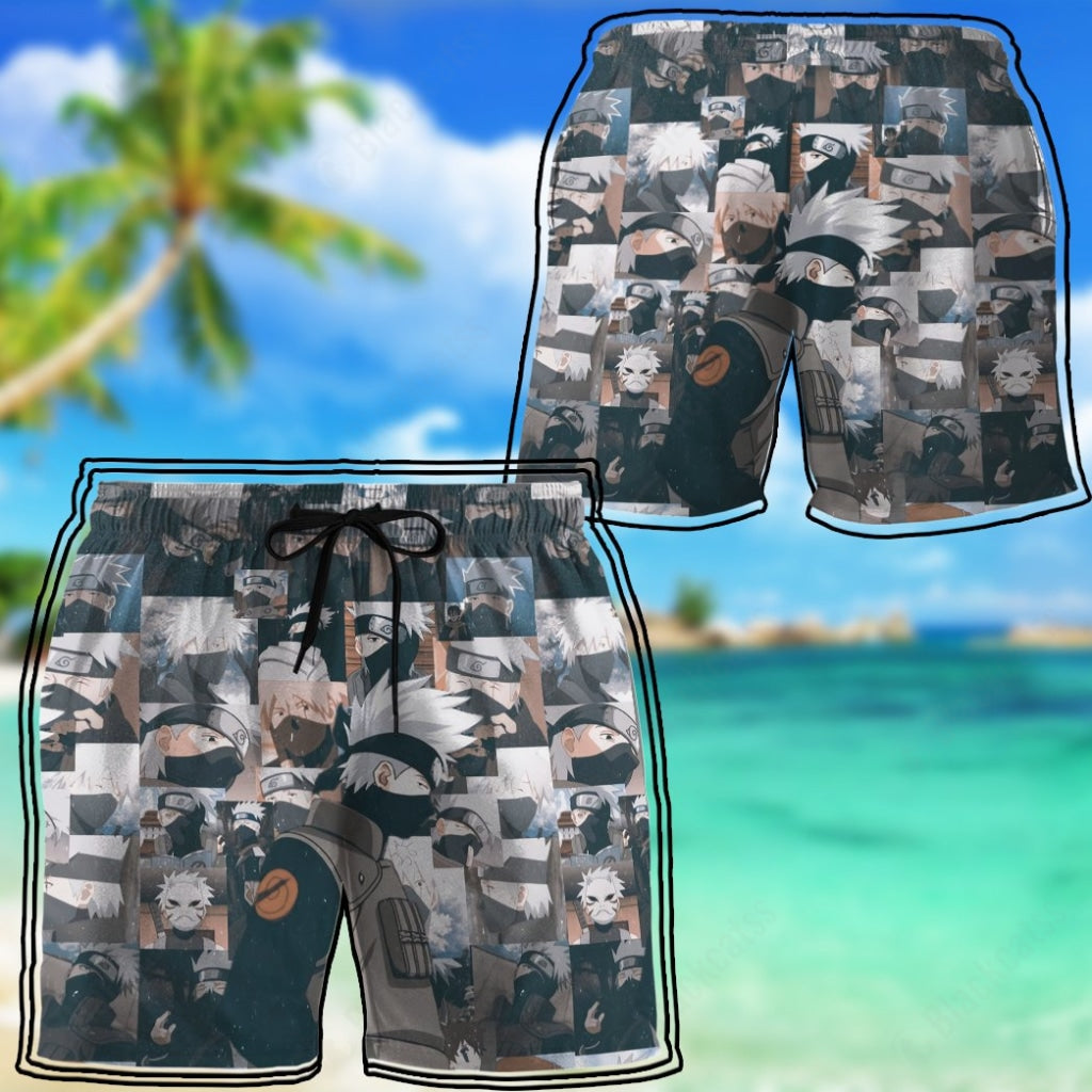 Anime Naruto Kakashi Beach Shorts