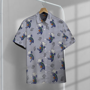 Anime Naruto Kakashi Hawaii Button Shirt