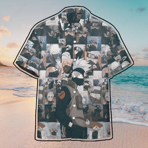 Anime Naruto Kakashi Hawaii Button Shirt