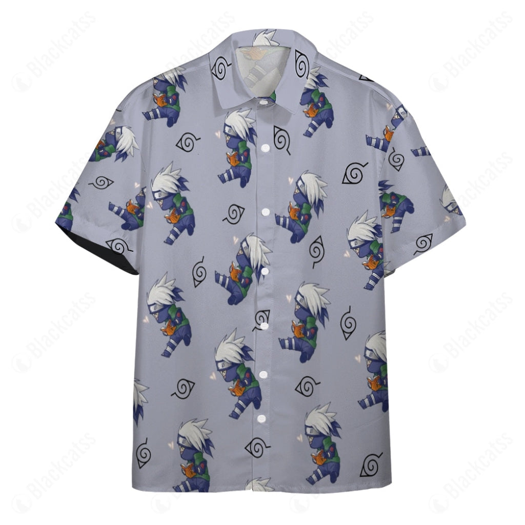 Anime Naruto Kakashi Hawaii Button Shirt