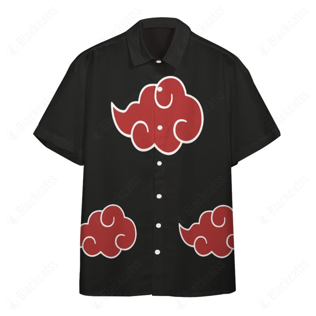 Anime Naruto Shippuden Akatsuki Custom Button Shirt