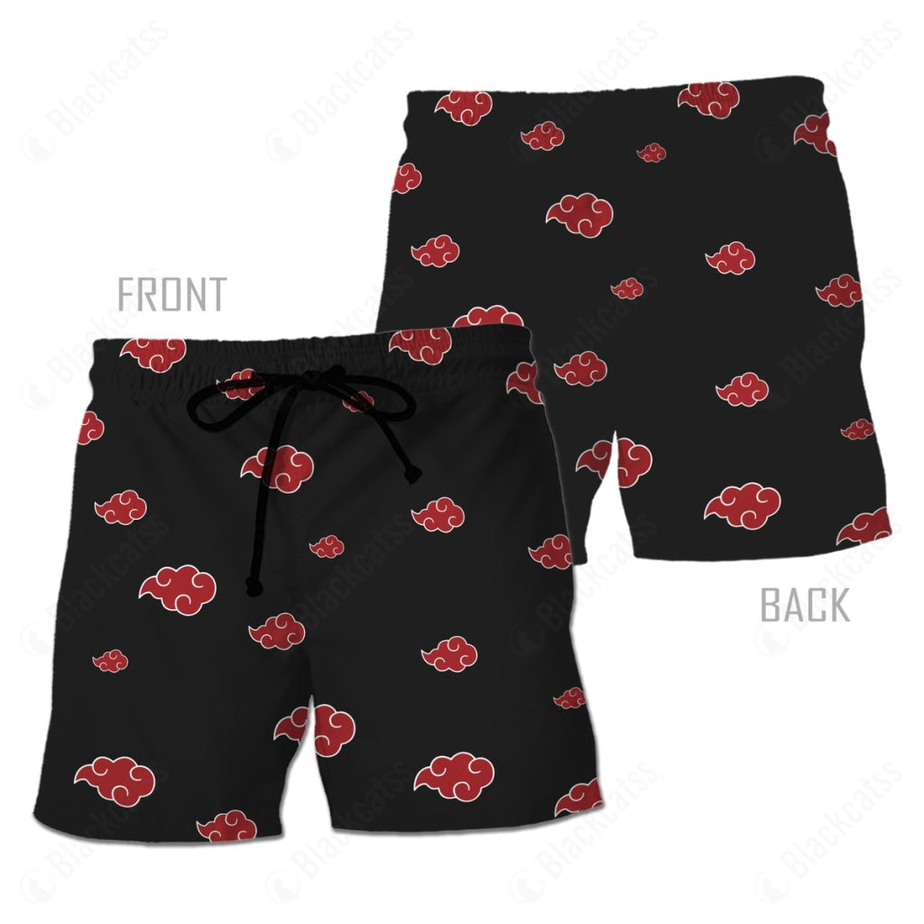 Anime Naruto Shippuden Akatsuki Group Custom Beach Shorts