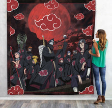 Load image into Gallery viewer, Anime Naruto Shippuden Akatsuki Group Pattern Custom Quilt
