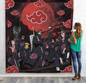 Anime Naruto Shippuden Akatsuki Group Pattern Custom Quilt