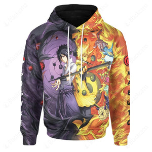 Anime Naruto Shippuden Naruto and Sasuke Six Paths Custom Hoodie