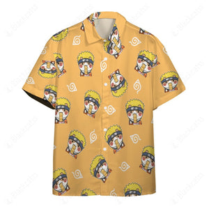 Anime Naruto Shippuden Naruto Hawaii Button Shirt