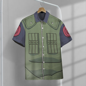 Anime Naruto Shippuden Kakashi Hatake Custom Button Shirt