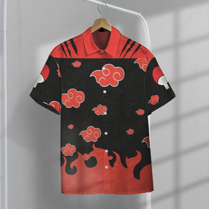 Anime Naruto Shippuden Modern Akatsuki Custom Hawaii Button Shirt