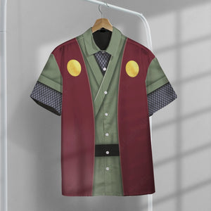 Anime Naruto Shippuden Sannin Jiraiya Custom Button Shirt