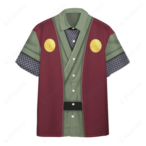 Anime Naruto Shippuden Sannin Jiraiya Custom Button Shirt