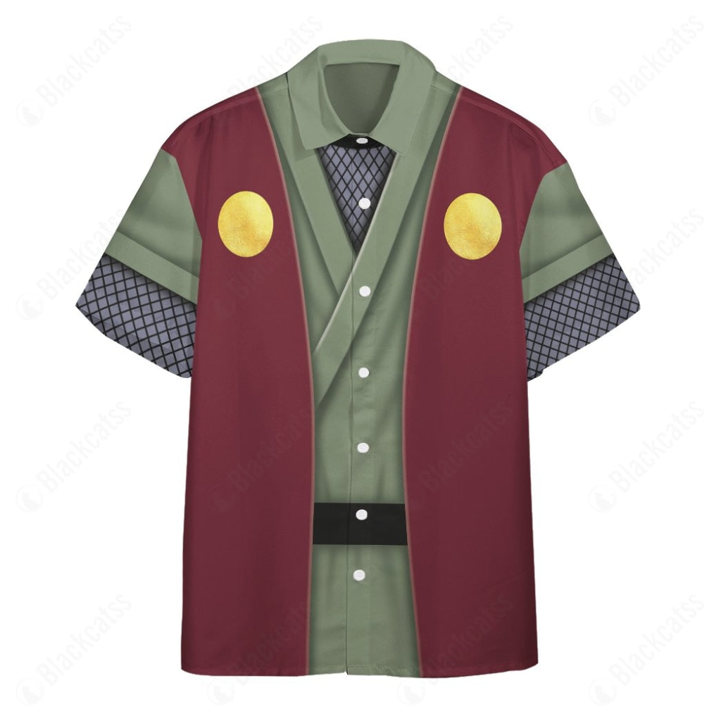 Anime Naruto Shippuden Sannin Jiraiya Custom Button Shirt